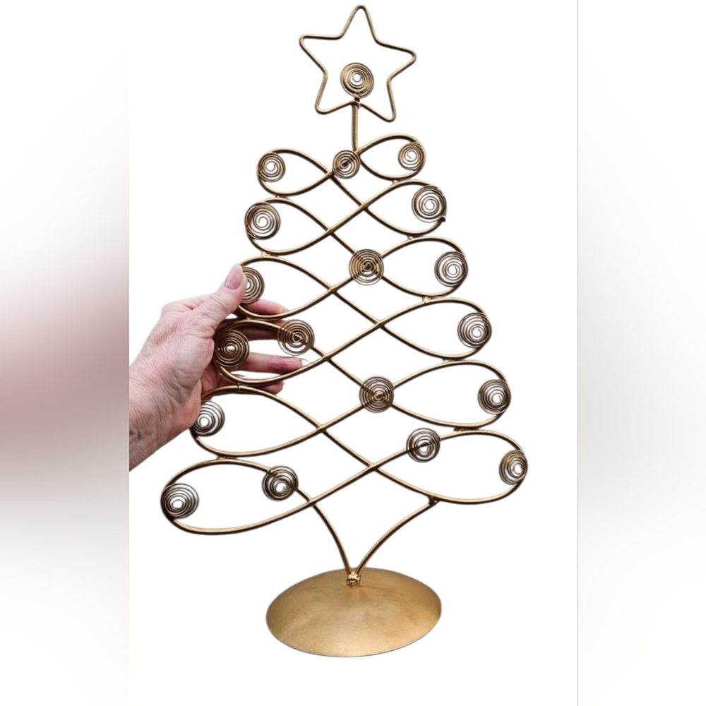 Metal Decoration Christmas Tree Table Top Card Holder